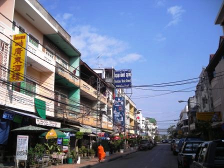 main street in vientiane chinatown